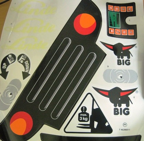 Big Stickersatz für Big Linde Gabelstapler von BIG Spielwarenfabrik
