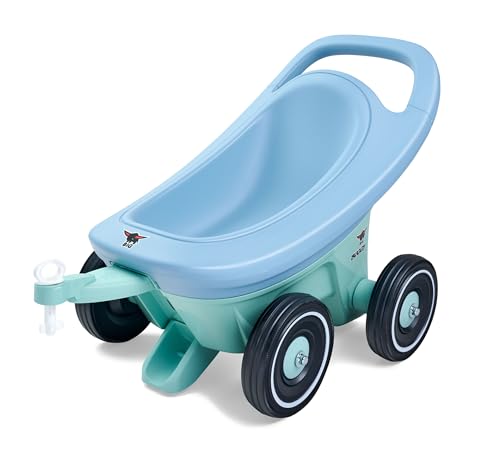 Big Buggy 3-in-1 Lauflernwagen mit Verstellbarer Bremsfunktion, Anhänger, inklusive 4 Flüsterräder, blau-türkiser Big Buggy, für Kinder ab 1 Jahr von BIG Spielwarenfabrik