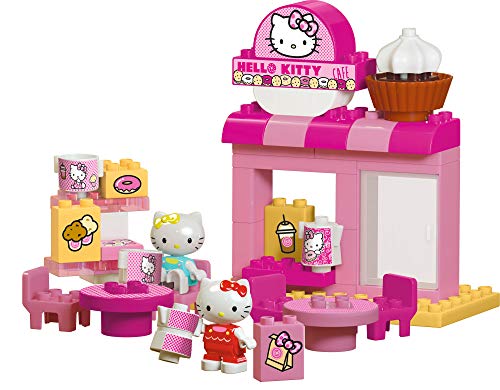 BIG-Bloxx Hello Kitty Cafe - Bausteinset mit 45 Teilen inkl. 2 Hello Kitty Spielfigur, verbaubar mit bekannten Spielsteinen für Kinder ab 1,5 Jahren von BIG Spielwarenfabrik