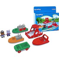 AquaPlay - Boot Set für Wasserbahnen oder Badewanne, 4 Booten, 1 Amphi-Lorry und Bo und Wilma von BIG