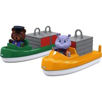 AquaPlay Container- & Transportboot, Zubehör für AquaPlay Wasserbahnen oder Badewanne, 2 Boote, Container und Bo und Wilma von BIG