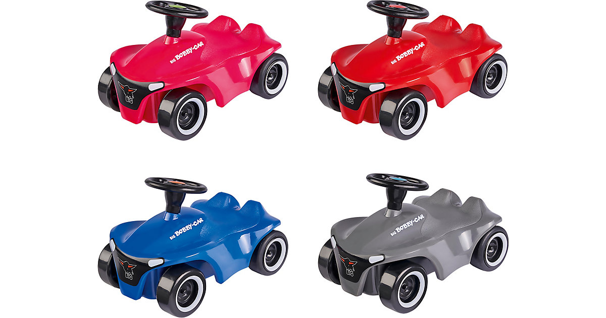 BIG Mini Bobby Car Neo, Miniaturausgabe mit Rückzugsmotor, 4-fach sortiert blau/rot BIG Mini Bobby Car Neo, Miniaturausgabe mit Rückzugsmotor, 4-fach sortiert blau/rot von BIG