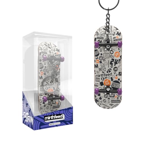 BIGH Fingerboard Schlüsselanhänger Aus Natürlichem Ahornholz - Professionelles Patin Finger Spielzeug - Skate Finger Geschenk - Patin Hand - Weiß von BIGH