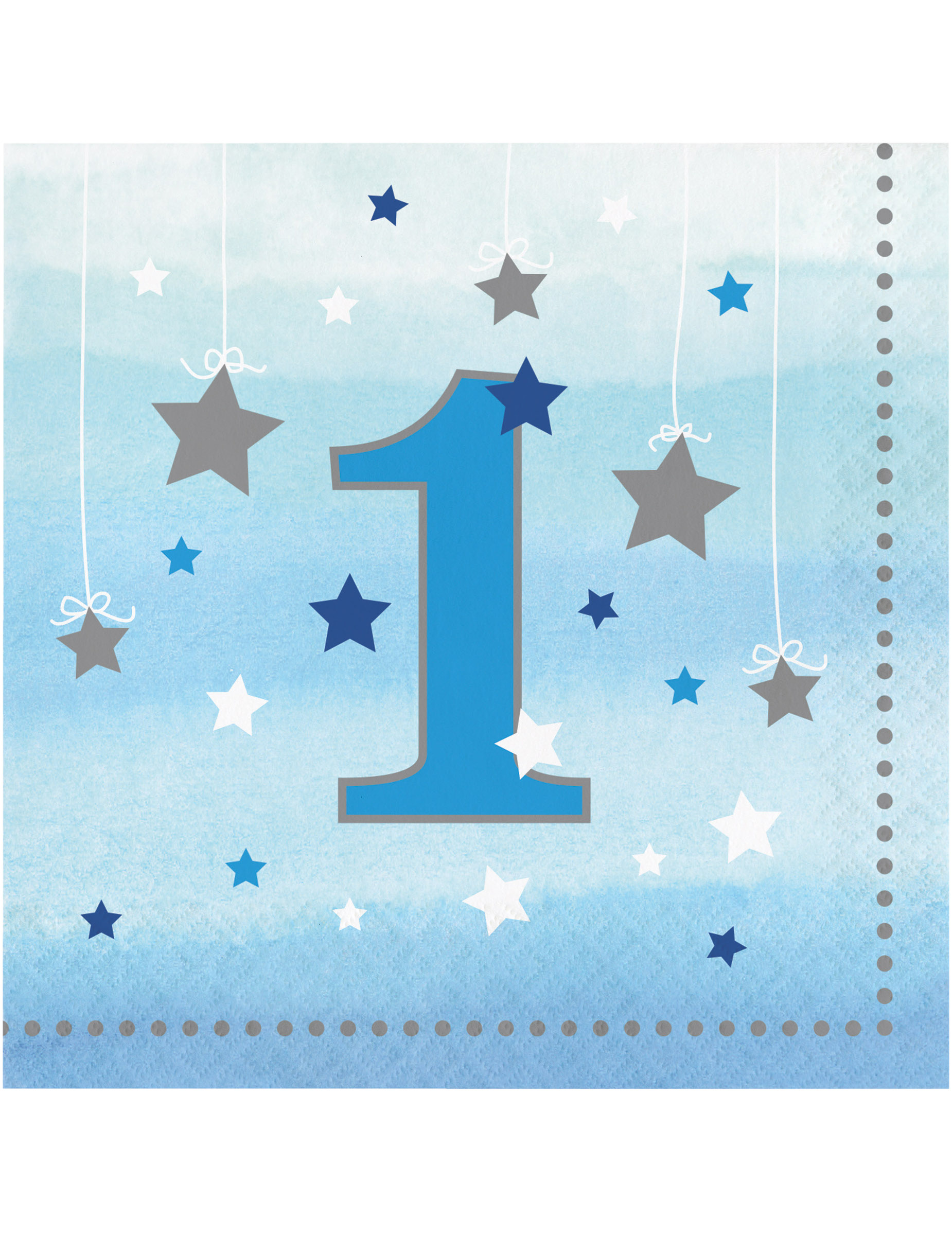 16 Servietten 1. Geburtstag Blau 33 x 33 cm von BIGIEMME SRL