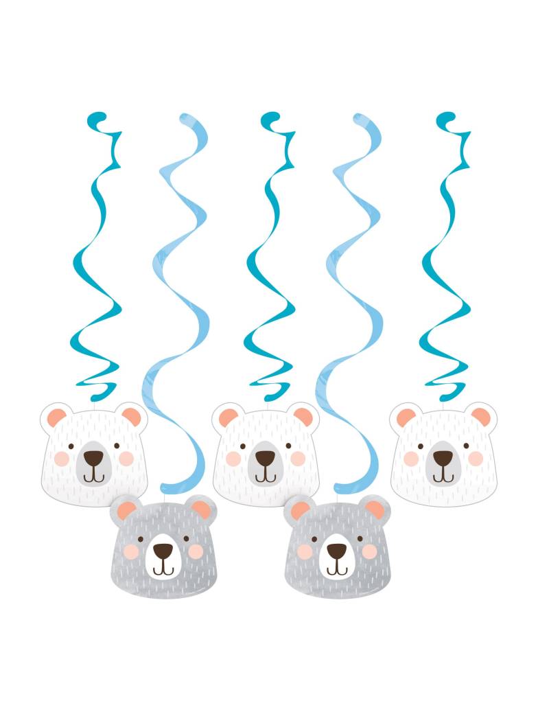 5 Bären-Spiralhänger Babyparty Deckendeko aus Pappe 5 Bären-Spiralhänger Babyparty Deckendeko aus Pappe von BIGIEMME SRL