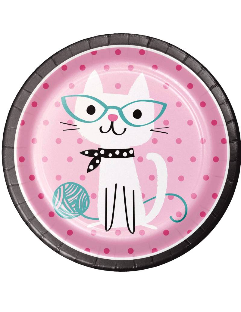 8 Katzen Pappteller 22 cm in Rosa zum Geburtstag 8 Katzen Pappteller 22 cm in Rosa zum Geburtstag von BIGIEMME SRL