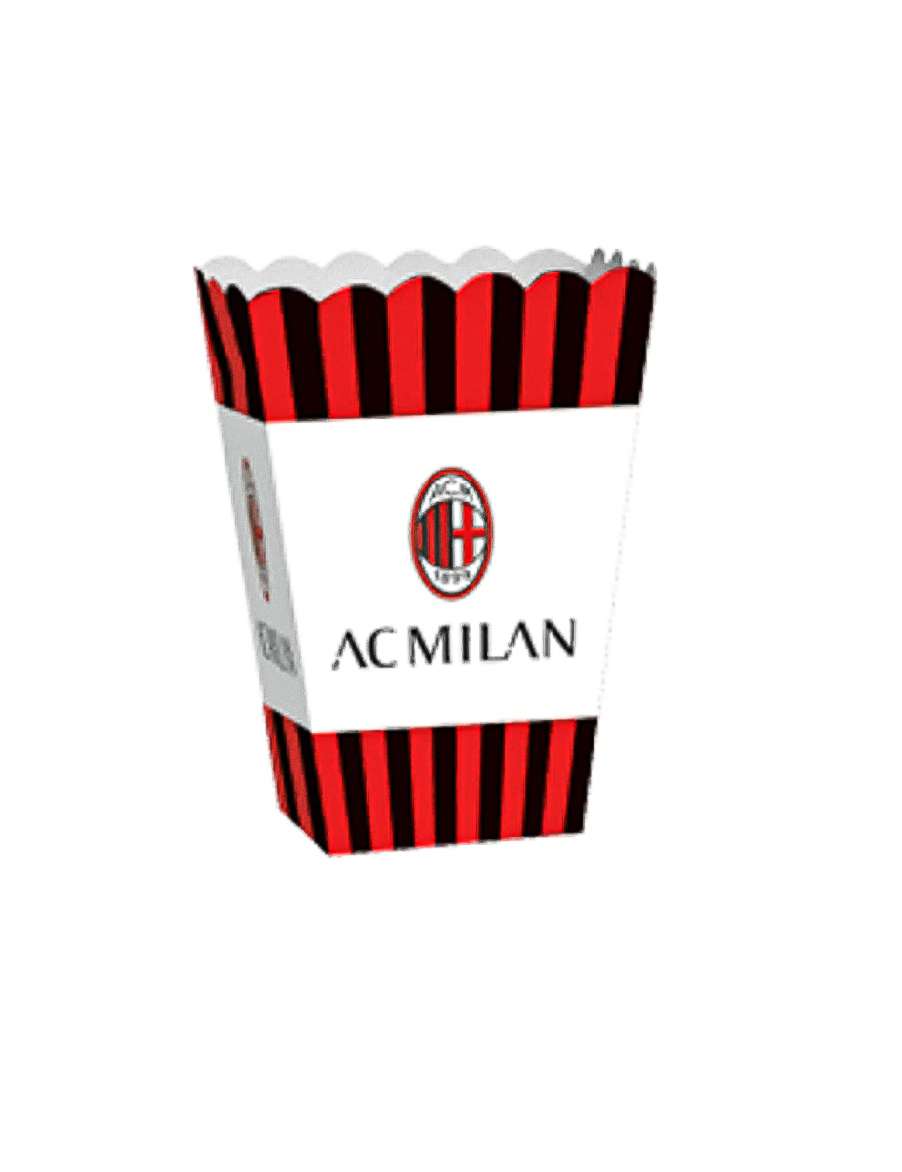 AC Mailand-Popcornbehälter Partydeko 4 Stück schwarz-rot-weiss 13,5x8,5x19 cm AC Mailand-Popcornbehälter Partydeko 4 Stück schwarz-rot-weiss 13,5x8,5x19 cm von BIGIEMME SRL