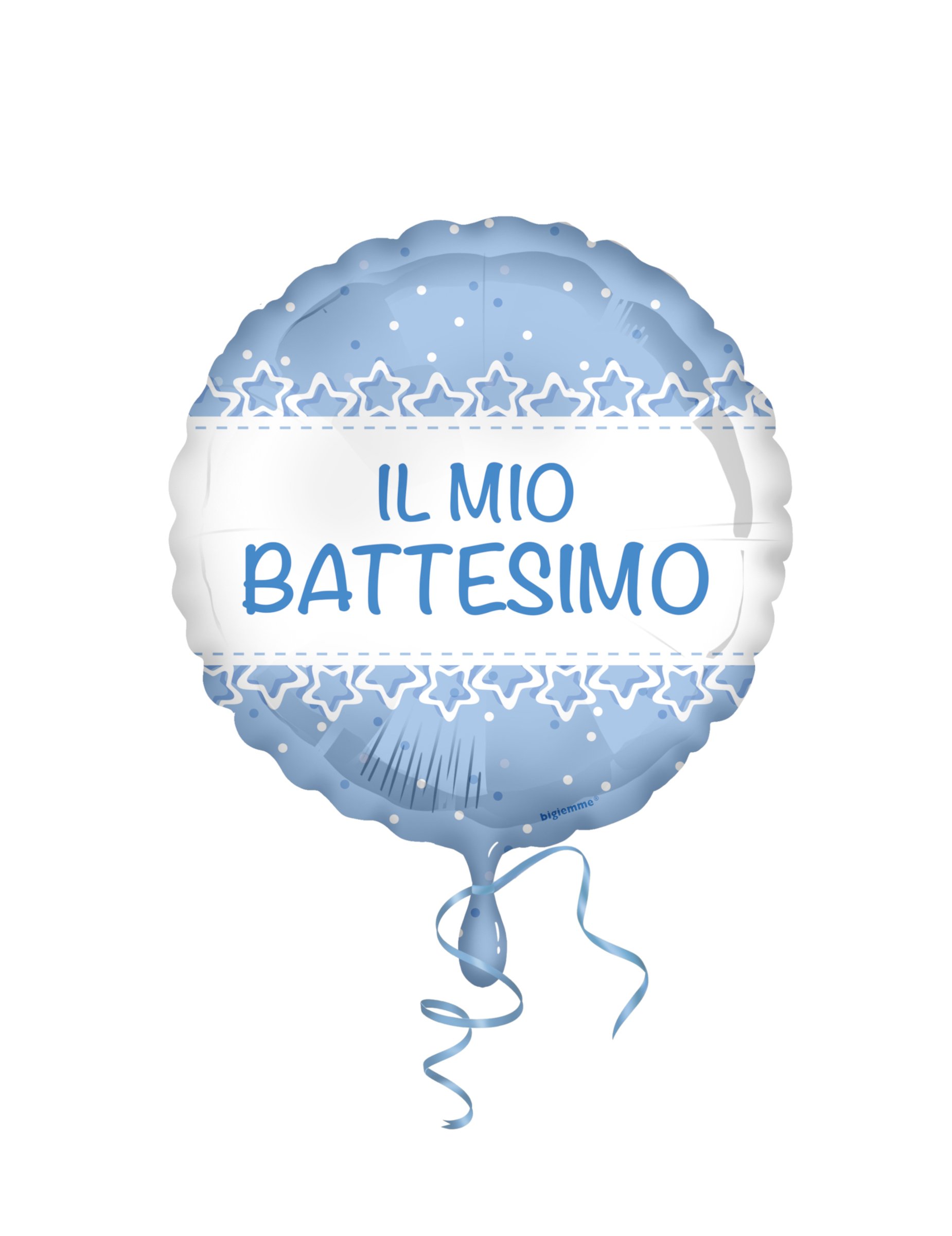 Folienballon Taufe Sterne Hellblau 45cm Folienballon Taufe Sterne Hellblau 45cm von BIGIEMME SRL