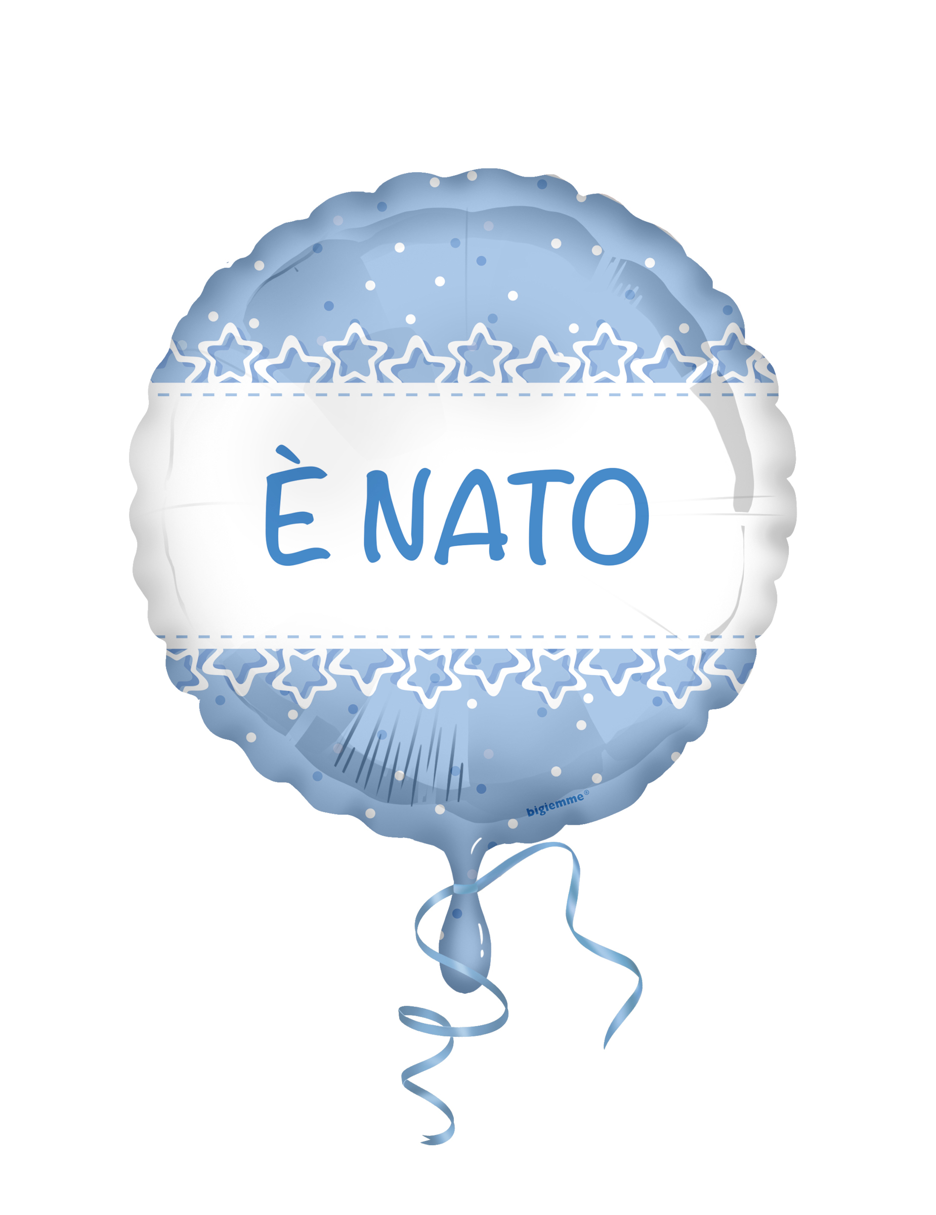 Folienballon Taufe Sterne Hellblau 45cm Folienballon Taufe Sterne Hellblau 45cm von BIGIEMME SRL