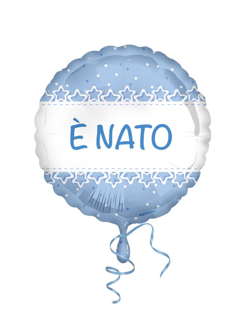 Folienballon Taufe Sterne Hellblau 45cm von BIGIEMME SRL