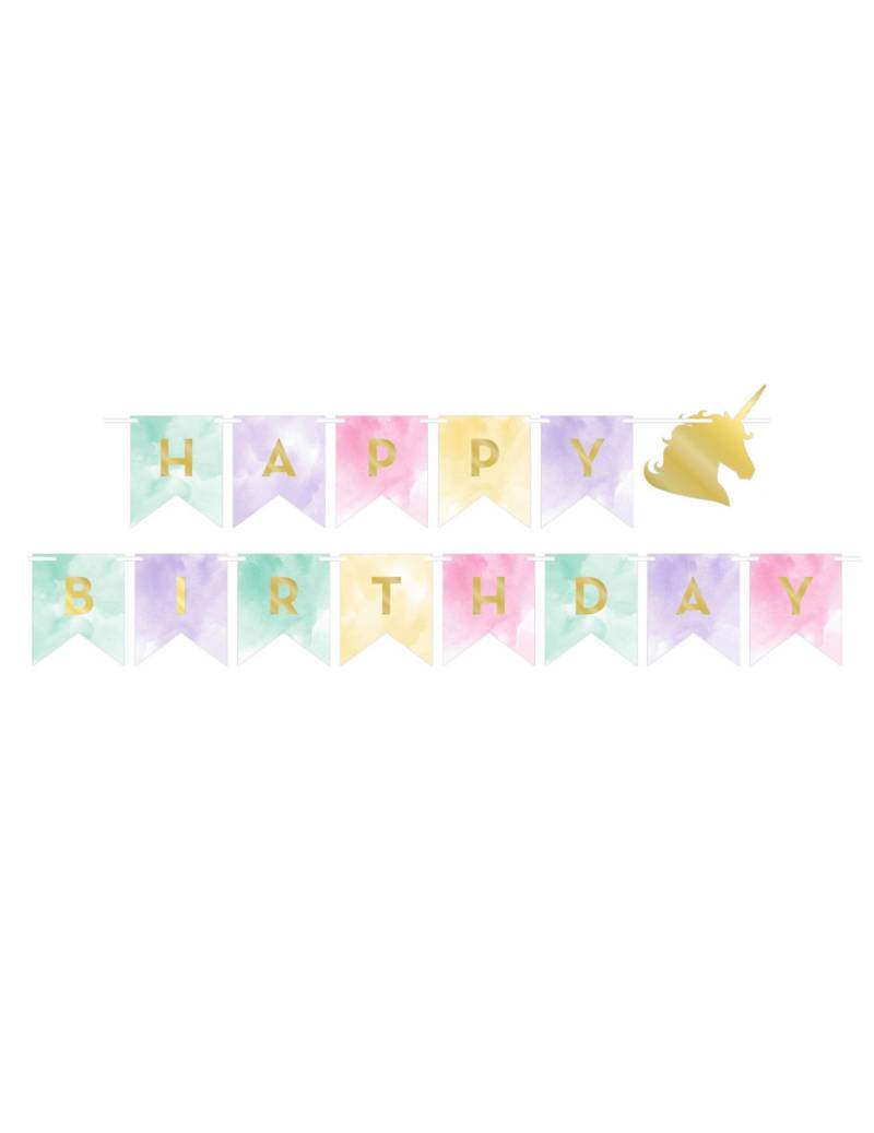 Girlande Einhorn Geburtstag 14 cm x 2,4 m Girlande Einhorn Geburtstag 14 cm x 2,4 m von BIGIEMME SRL