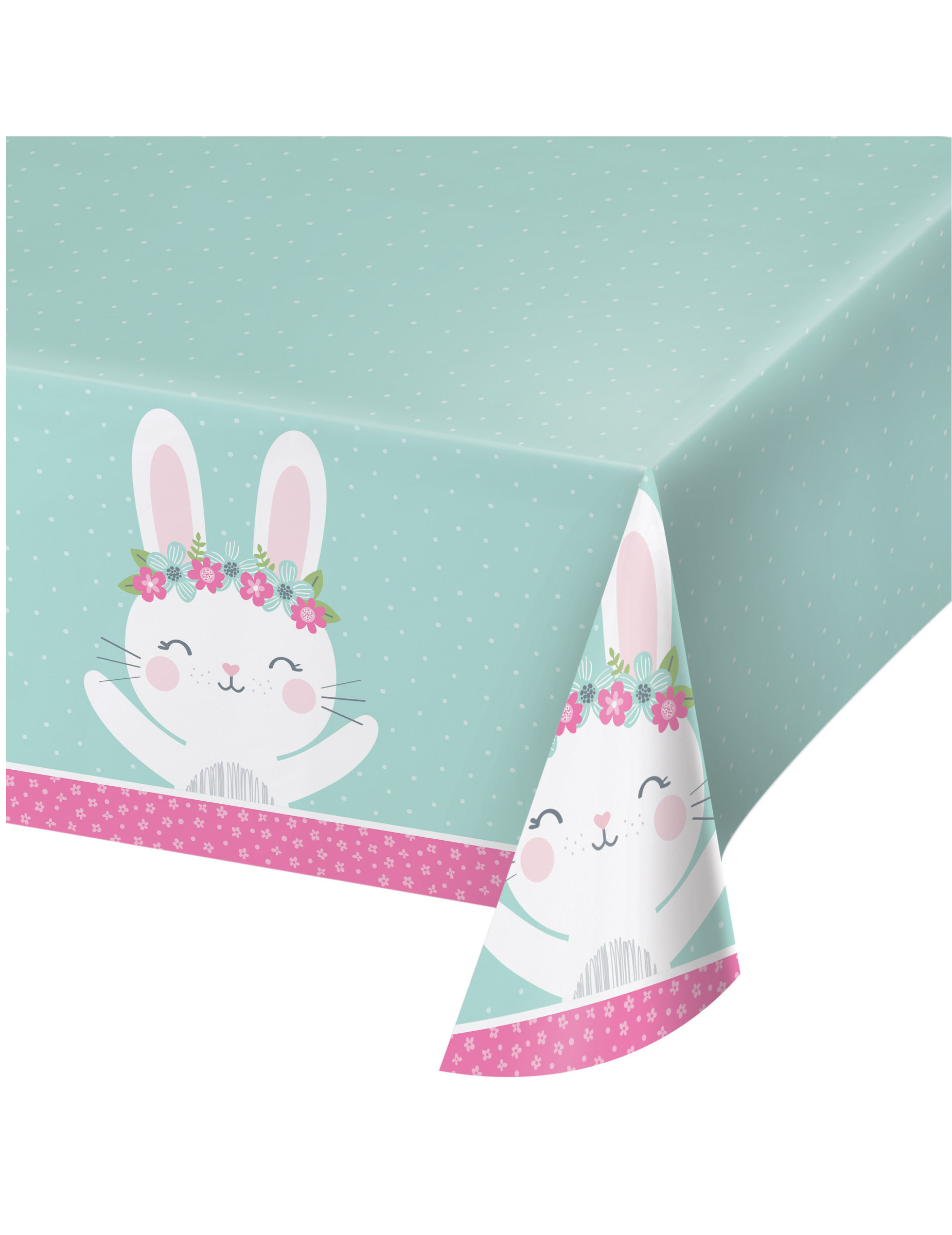 Hase Tischdecke Ostern mintgrün-rosa 137 x 259 cm Hase Tischdecke Ostern mintgrün-rosa 137 x 259 cm von BIGIEMME SRL