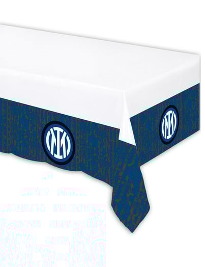 Inter Mailand Tischdecke Partydeko blau-weiss-schwarz 120x180 cm von BIGIEMME SRL