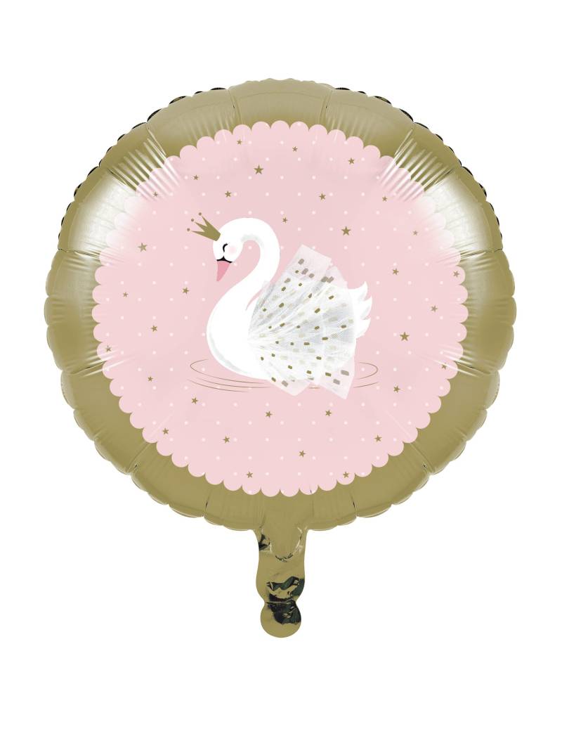 Königlicher Schwan Folienballon Rosa + Gold 45cm Geburtstag Königlicher Schwan Folienballon Rosa + Gold 45cm Geburtstag von BIGIEMME SRL