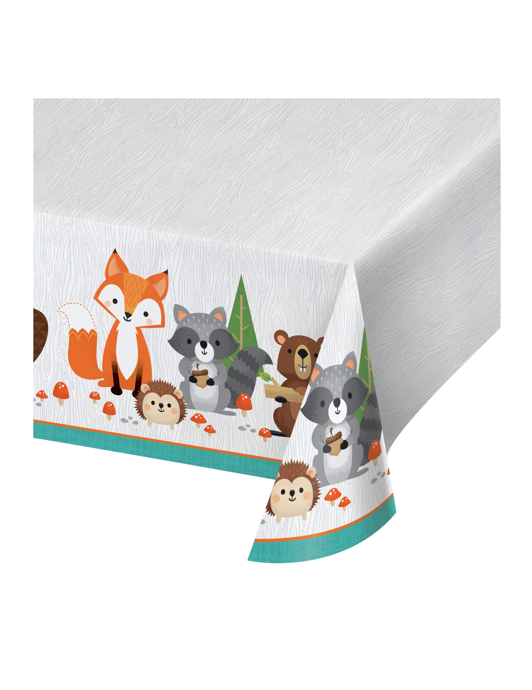 Kunststoff-Tischdecke Waldtiere 137 x 259 cm für Geburtstag von BIGIEMME SRL