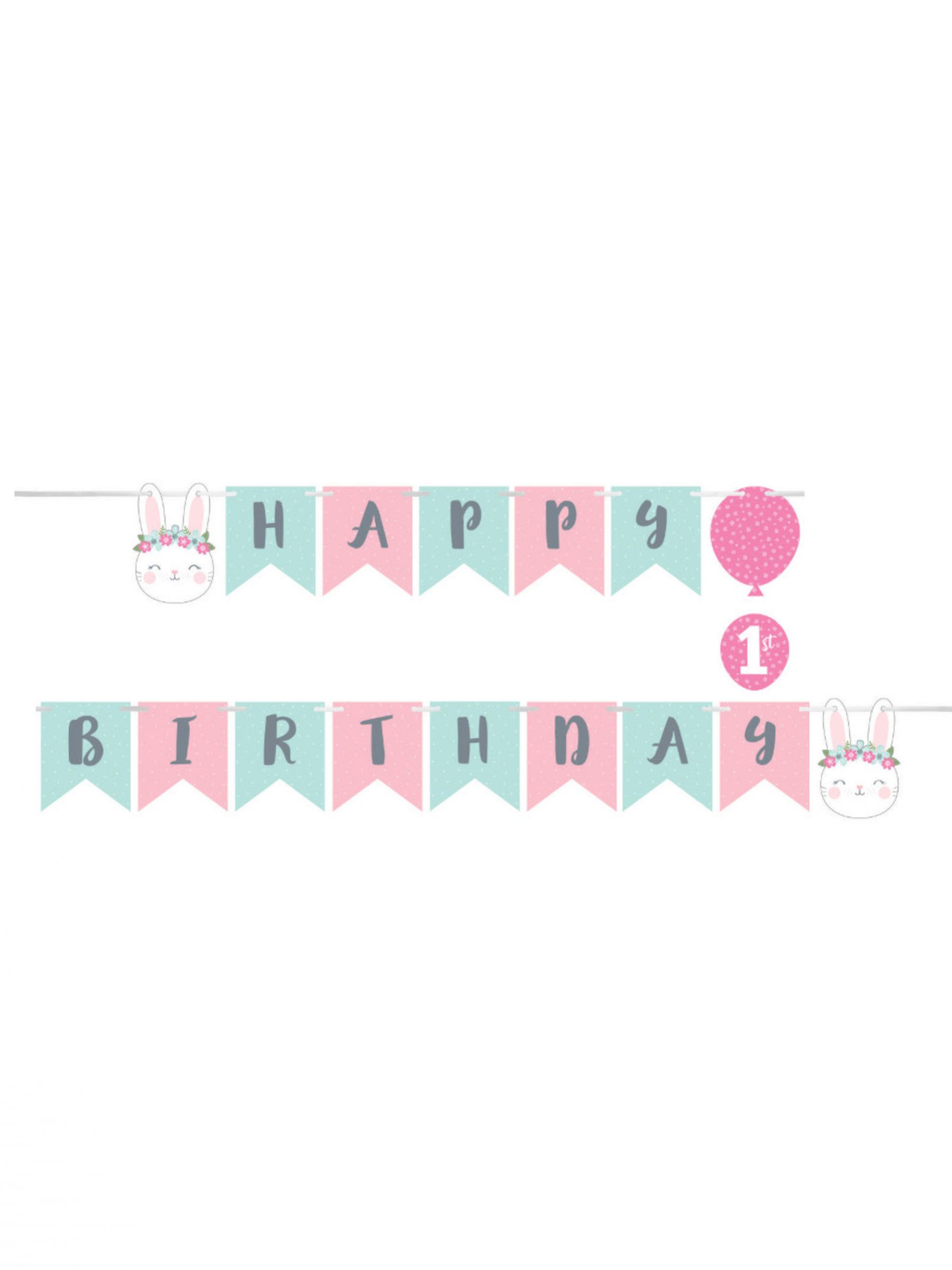 Niedliche Happy Birthday Girlande 192 x 15,2 cm von BIGIEMME SRL