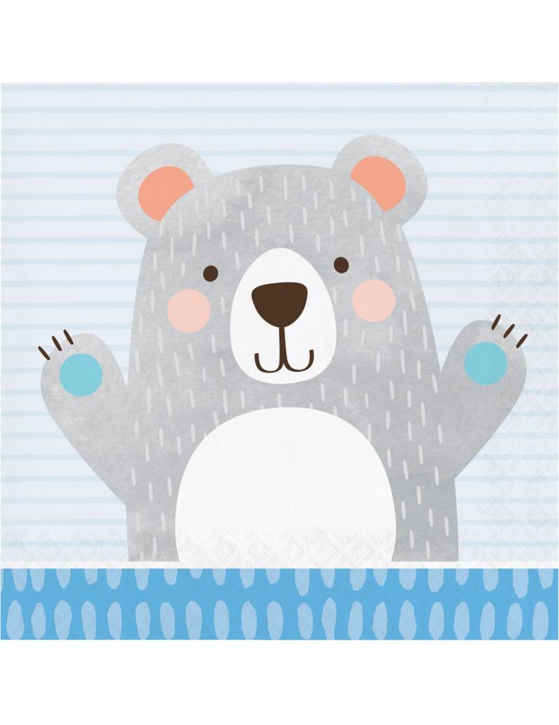 Papierservietten Bärenmotiv 16 Stk 33 x 33 cm von BIGIEMME SRL