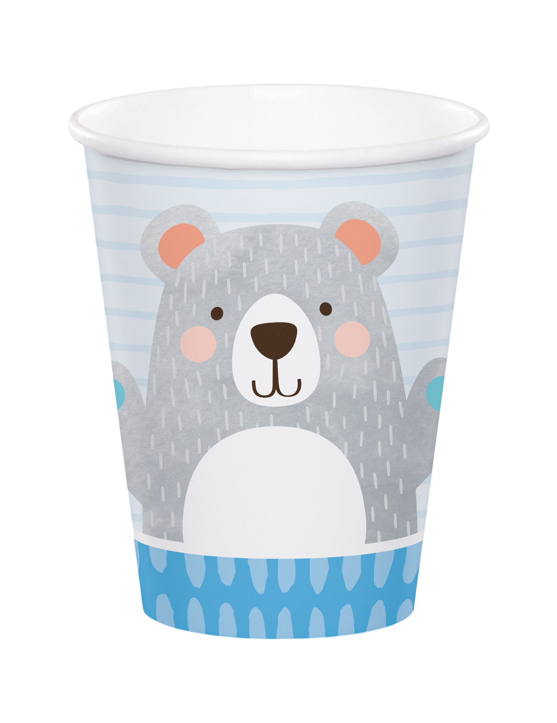 Pappbecher grauer Bär 8 Stk 266ml von BIGIEMME SRL