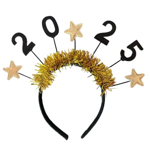 BIGULA 2025 Fashion Hair Hoop Birthday Party Headwear Glitter Happy Hair Rings Protable For Party Enthusiasts von BIGULA