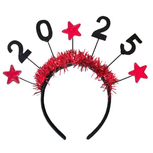 BIGULA 2025 Fashion Hair Hoop Birthday Party Headwear Glitter Happy Hair Rings Protable For Party Enthusiasts von BIGULA