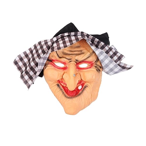 BIGULA Halloween Hexenmaske Horror Hexe Ornament Kopfbedeckung Party Cosplay Zubehör für Festival Party Dekoration Halloween Hexenmaske von BIGULA