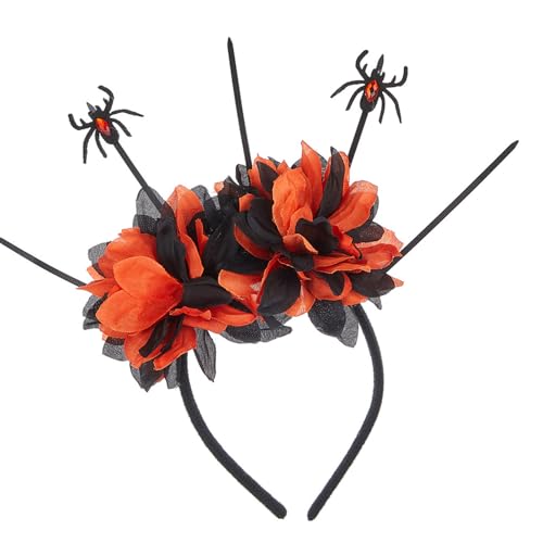 BIGULA Halloween-Party-Haarband, Totenkopf-Blumen-Haarband, Cosplay-Kostüm, Kopfschmuck, Familientreffen, Themenparty, Requisiten, Kopfbedeckung BIGULA Halloween-Party-Haarband, Totenkopf-Blumen-Haarband, Cosplay-Kostüm, Kopfschmuck, Familientreffen, Themenparty, Requisiten, Kopfbedeckung von BIGULA
