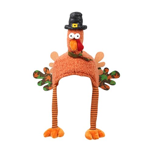 BIGULA Lustiger Truthahn-Kopfschmuck für Erwachsene, Plüsch, Türkeihut, einzigartiger Hut, Ornament für Weihnachten und Erntedankfest BIGULA Lustiger Truthahn-Kopfschmuck für Erwachsene, Plüsch, Türkeihut, einzigartiger Hut, Ornament für Weihnachten und Erntedankfest von BIGULA