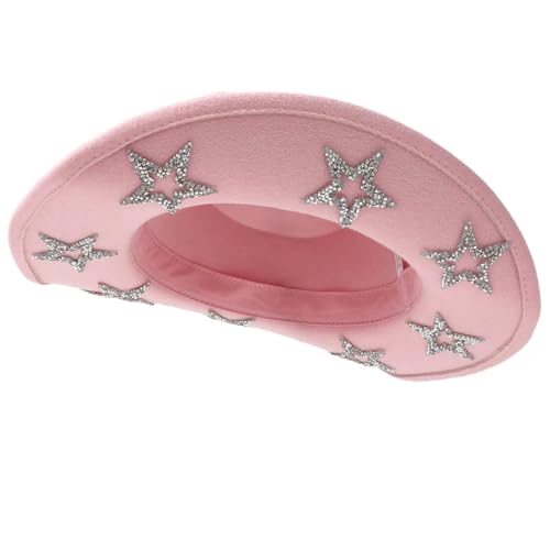 BIGULA Pailletten-Stern-Cowgirl-Hut für Damen, Cosplay-Kostüm, Cowboyhut, Junggesellinnenabschied, Kopfbedeckung, Hochzeitsfeier, Kopfbedeckung BIGULA Pailletten-Stern-Cowgirl-Hut für Damen, Cosplay-Kostüm, Cowboyhut, Junggesellinnenabschied, Kopfbedeckung, Hochzeitsfeier, Kopfbedeckung von BIGULA