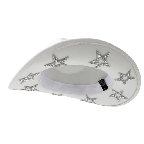 BIGULA Pailletten-Stern-Cowgirl-Hut für Damen, Cosplay-Kostüm, Cowboyhut, Junggesellinnenabschied, Kopfbedeckung, Hochzeitsfeier, Kopfbedeckung BIGULA Pailletten-Stern-Cowgirl-Hut für Damen, Cosplay-Kostüm, Cowboyhut, Junggesellinnenabschied, Kopfbedeckung, Hochzeitsfeier, Kopfbedeckung von BIGULA