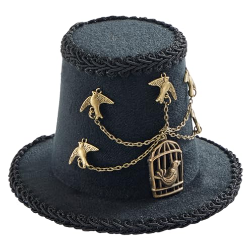 BIGULA Viktorianischer Partyhut, Hairclip, Steampunk-Ausrüstungshut, Fedora-Hut, Uni, Cosplay, Party, Verkleidung, Maskeraden BIGULA Viktorianischer Partyhut, Hairclip, Steampunk-Ausrüstungshut, Fedora-Hut, Uni, Cosplay, Party, Verkleidung, Maskeraden von BIGULA