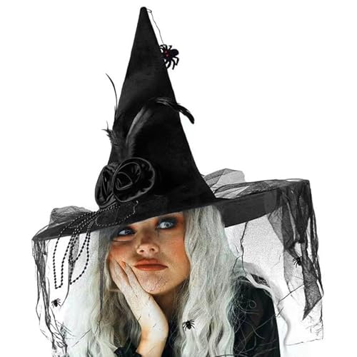 Hexenhut mit Perlen für Erwachsene, Zaubererhut, Halloween, Party, Kopfbedeckung, Glockenhut, Urlaub, Kopfbedeckung, Rollenspiel, Bühnenhut Hexenhut mit Perlen für Erwachsene, Zaubererhut, Halloween, Party, Kopfbedeckung, Glockenhut, Urlaub, Kopfbedeckung, Rollenspiel, Bühnenhut von BIGULA