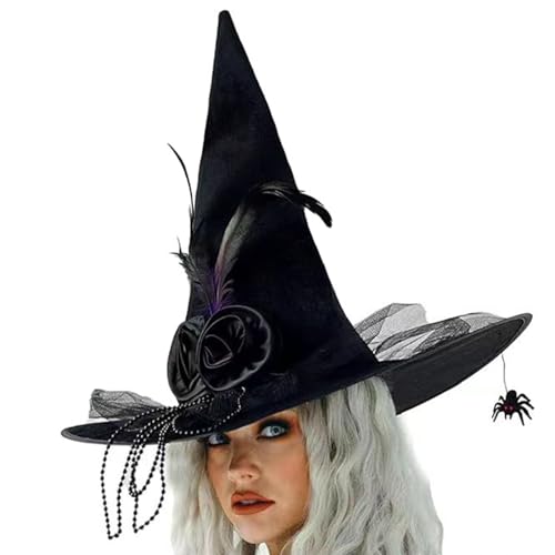 Hexenhut mit Perlen für Erwachsene, Zaubererhut, Halloween, Party, Kopfbedeckung, Glockenhut, Urlaub, Kopfbedeckung, Rollenspiel, Bühnenhut Hexenhut mit Perlen für Erwachsene, Zaubererhut, Halloween, Party, Kopfbedeckung, Glockenhut, Urlaub, Kopfbedeckung, Rollenspiel, Bühnenhut von BIGULA