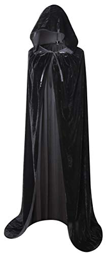 BIGXIAN Herren In voller Länge mit Kapuze Samt-Umhang Halloween Weihnachten Fancy Cape Kostüme 59" groß Schwarz BIGXIAN Herren In voller Länge mit Kapuze Samt-Umhang Halloween Weihnachten Fancy Cape Kostüme 59" groß Schwarz von BIGXIAN