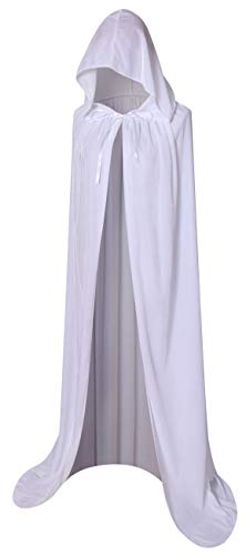 BIGXIAN Herren In voller Länge mit Kapuze Samt-Umhang Halloween Weihnachten Fancy Cape Kostüme 59" groß Weiß BIGXIAN Herren In voller Länge mit Kapuze Samt-Umhang Halloween Weihnachten Fancy Cape Kostüme 59" groß Weiß von BIGXIAN