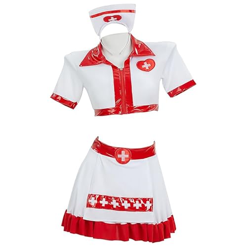 BIISDOST Damen Kostüm mit Stirnband Kleid Halloween Outfit Passende Paar Unterwäsche Set (Weiß, S) von BIISDOST