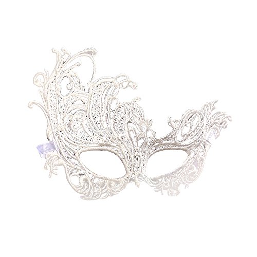 BIISDOST Kuschelkissen Mädchen Party Lace Lady Event Fancy Floral Augenmaske Maskerade Maske Weihnachtsdeko (white, One Size) von BIISDOST