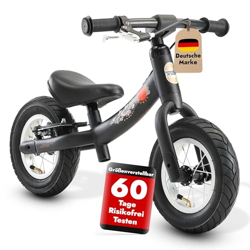 BIKESTAR Kinder Laufrad Lauflernrad Kinderrad für Jungen und Mädchen ab 2-3 Jahre | 10 Zoll Sport Kinderlaufrad | Schwarz (matt) | Risikofrei Testen von BIKESTAR