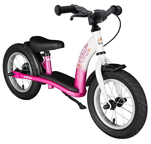 BIKESTAR Kinder Laufrad Lauflernrad Kinderrad für Mädchen ab 3-4 Jahre | 12 Zoll Classic Kinderlaufrad | Pink & Weiß | Risikofrei Testen von BIKESTAR