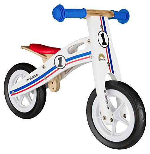 BIKESTAR Kinderlaufrad Lauflernrad Kinderrad für Jungen und Mädchen ab 2-3 Jahre | 10 Zoll Kinder Laufrad Holz | Weiß Blau Rot | Risikofrei Testen von BIKESTAR