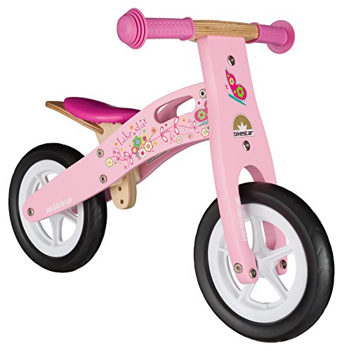 BIKESTAR Kinderlaufrad Lauflernrad Kinderrad für Mädchen ab 2-3 Jahre | 10 Zoll Kinder Laufrad Holz | Pink | Risikofrei Testen von BIKESTAR