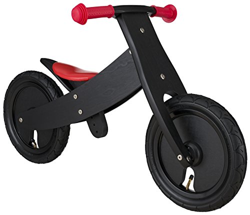 BIKESTAR Mitwachsendes Kinder Laufrad Holz Lauflern Rad für Jungen Mädchen ab 2-4 Jahre | 12 Zoll 2 in 1 | Schwarz | Risikofrei Testen von BIKESTAR