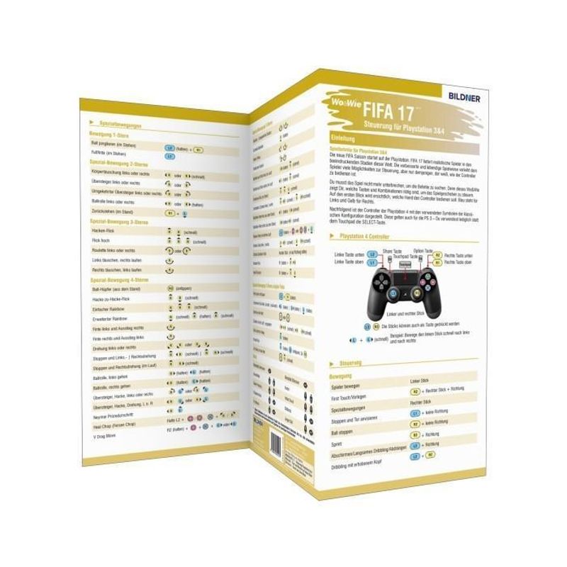 Wo & Wie / FIFA 17 - Alle Spieler-Steuerungen auf einen Blick!, 1 Falttafel von BILDNER Verlag