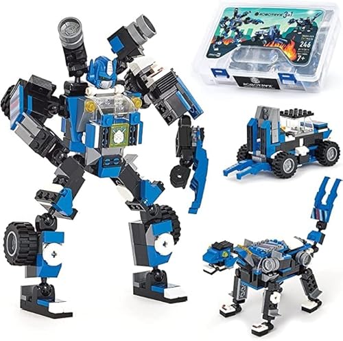 BILIZA Jungen-Roboter-Puzzle-Spielzeug-Geschenk, geeignet for -, und -Jährige, Blauer SnabGlider (246 Stück) Robotryx von BILIZA