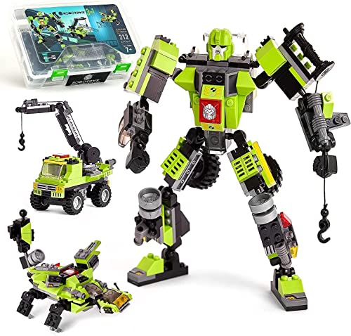 BILIZA Jungen-Roboter-Puzzle-Spielzeug-Geschenk, geeignet for -, und -Jährige, Green Cliff Sling (212 Stück) Roboter von BILIZA