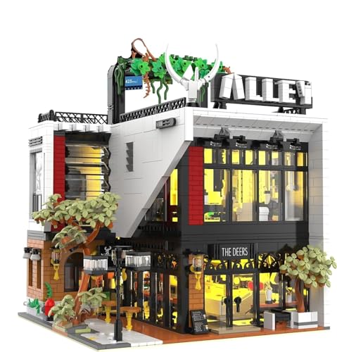 BILIZA Spirits Lighting Milk Tea Shop House Architektur-Bauset for Erwachsene 21109, MOC kreative modulare Street View-Blöcke, Sammler-Wohndekoration, for Erwachsene Mädchen und Jungen ab 14 von BILIZA