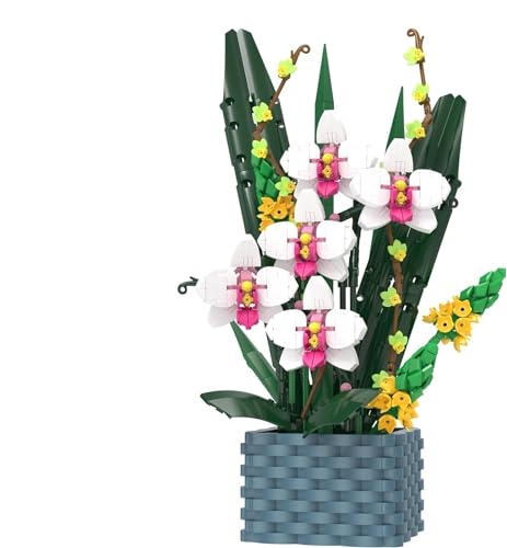 SPIRITS Orchideen-Blumen-Bauset for Erwachsene, 20121 Orchideen-Bonsai-Kunstpflanzen-Blumenspielzeug, botanische Sammlung, Heim- oder Bürodekoration, Ideengeschenk for Erwachsene, Kinder ab 14 Jahren von BILIZA