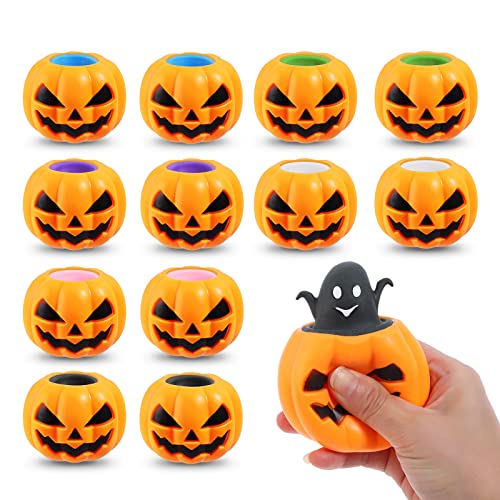 BILLMOSS Halloween-Quetsch-Kürbis-Spielzeug, 12 Stück, 6 Farben, Stressabbau, Geisterspielzeug für Süßes oder Leckereien, Partygeschenk BILLMOSS Halloween-Quetsch-Kürbis-Spielzeug, 12 Stück, 6 Farben, Stressabbau, Geisterspielzeug für Süßes oder Leckereien, Partygeschenk von BILLMOSS
