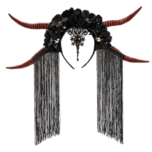 BINGGA AntilopeHorn Stirnband für Erwachsene, Cosplay, Kostüm, Teufelshorn, Blume, Haarreif, Halloween, Party, Tiaras, Fransen-Haarteile BINGGA AntilopeHorn Stirnband für Erwachsene, Cosplay, Kostüm, Teufelshorn, Blume, Haarreif, Halloween, Party, Tiaras, Fransen-Haarteile von BINGGA
