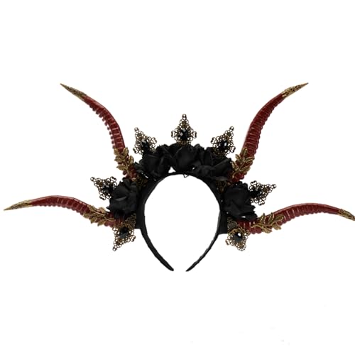 BINGGA AntilopeHorn Stirnband für Erwachsene, Cosplay, Kostüm, Teufelshorn, Blume, Haarreif, Halloween, Party, Tiaras, Fransen-Haarteile BINGGA AntilopeHorn Stirnband für Erwachsene, Cosplay, Kostüm, Teufelshorn, Blume, Haarreif, Halloween, Party, Tiaras, Fransen-Haarteile von BINGGA