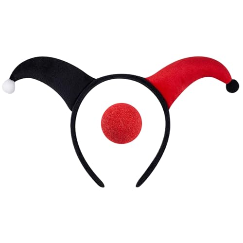 BINGGA Haarreif und Nase, Clown-Set, lustiges Kostümzubehör, Aufführungen, Cosplay, Kopfbedeckung für Halloween und Partyspaß von BINGGA